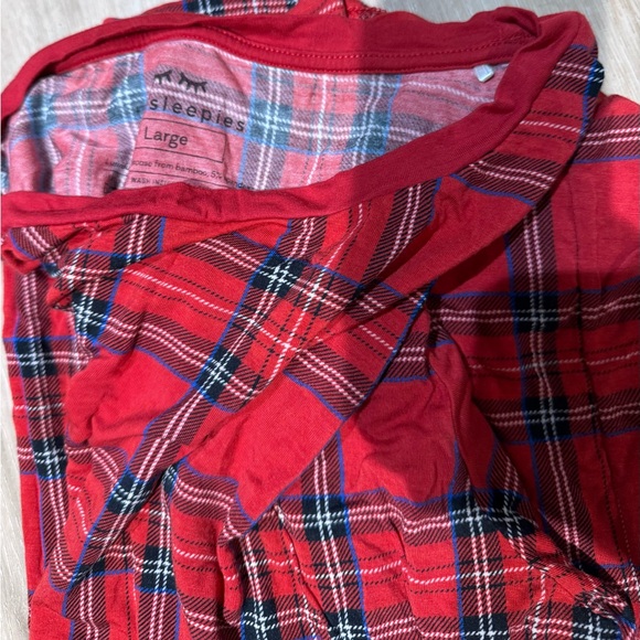 Little Sleepies Red Plaid Jammies - Adult Large - Picture 2 of 4